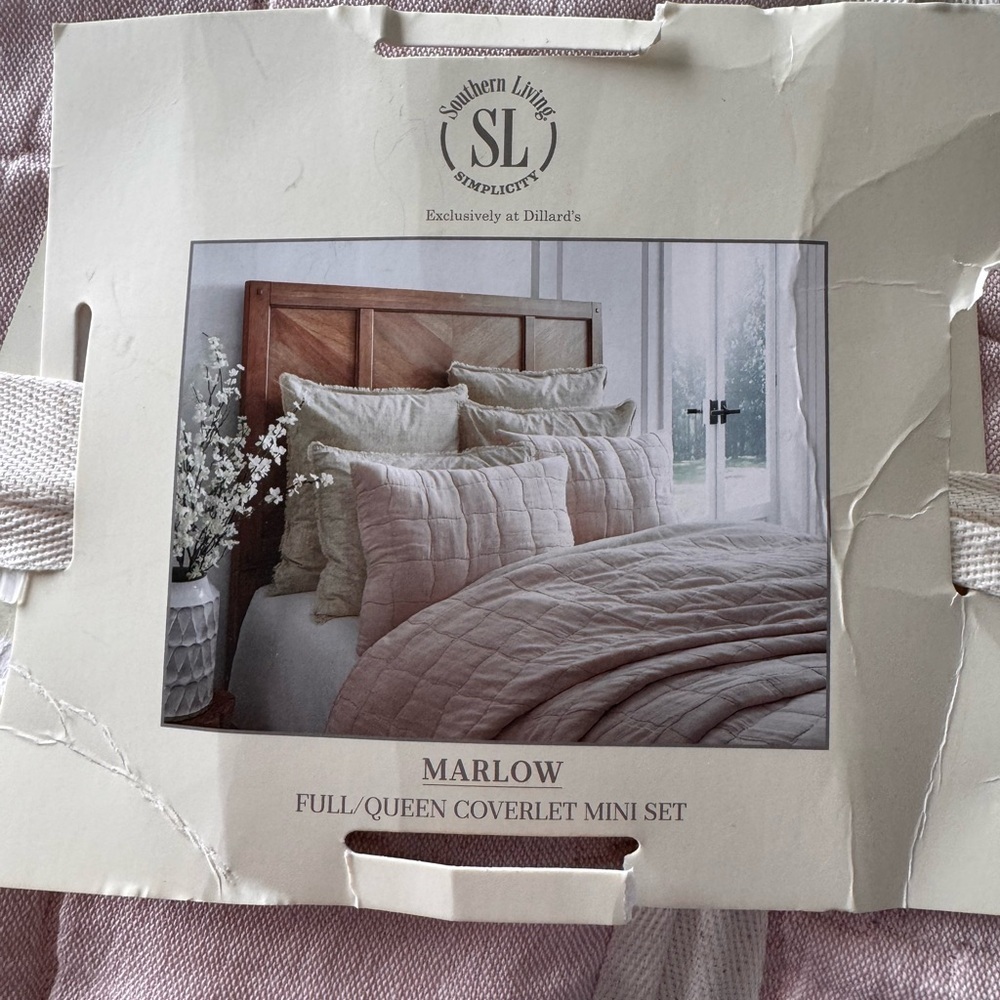 Southern Living Marlow Coverlet Mini Set Blush Pink